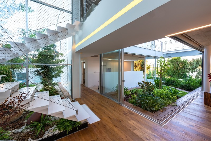 modern house with indoor garden
