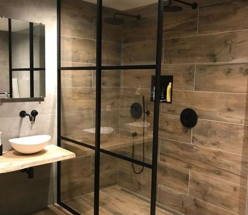 Bathroom Remodel with Wood Accent Tile l MODLUST