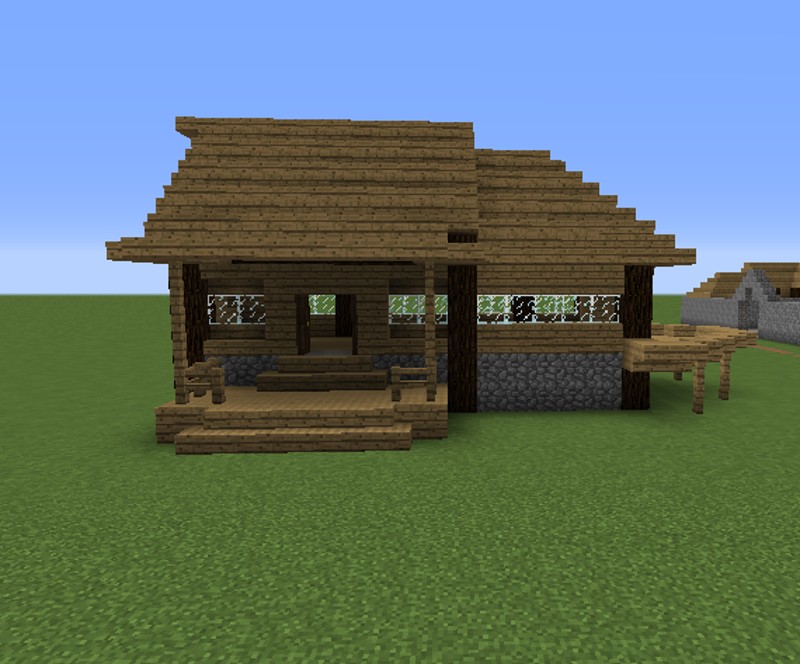 simple wooden minecraft house