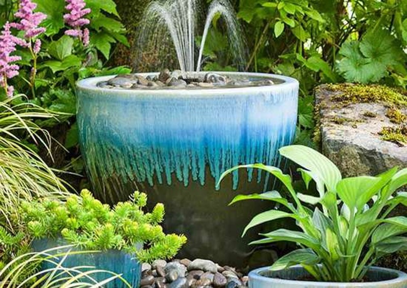 plant pot water fountain