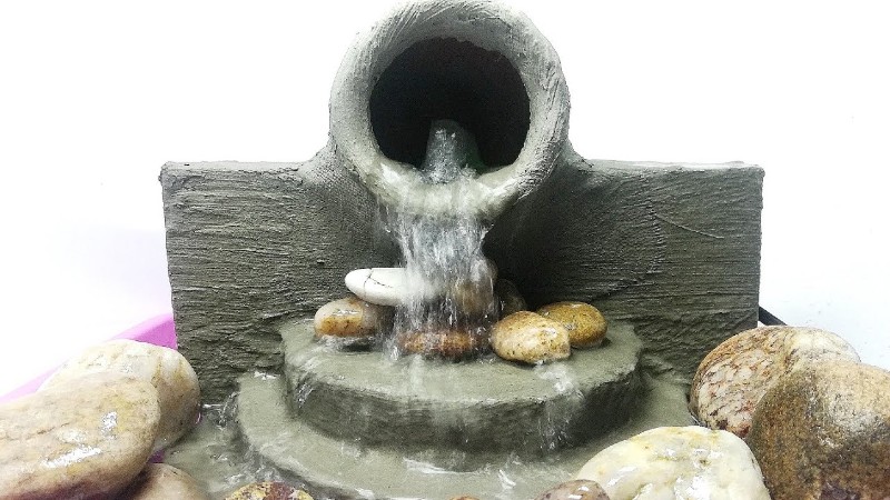 rock and concrete mix fountain
