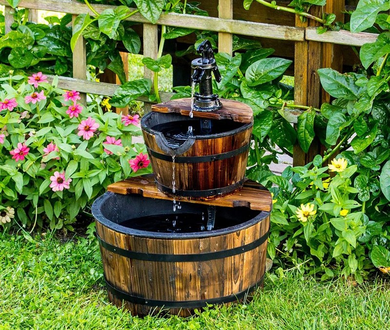 Wooden Barrel Water Fountain l MODLUST