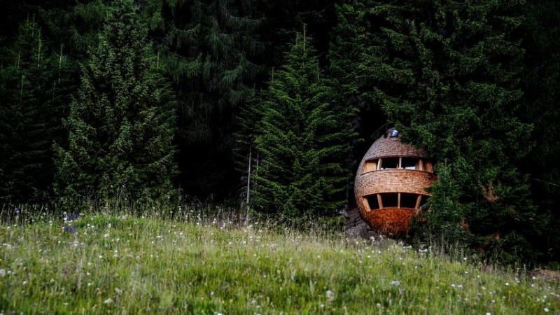 Pinecone-shaped Treehouse by Architect Claudio Beltrame